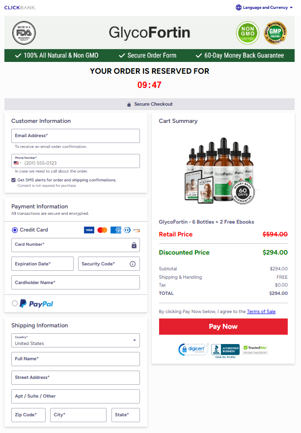 GlycoFortin Checkout